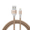 纽曼(Newmine)苹果连接线USB2.0 金色尼龙编织+高品质纯铜线芯 3A快充 苹果设备通用 长度1.0米