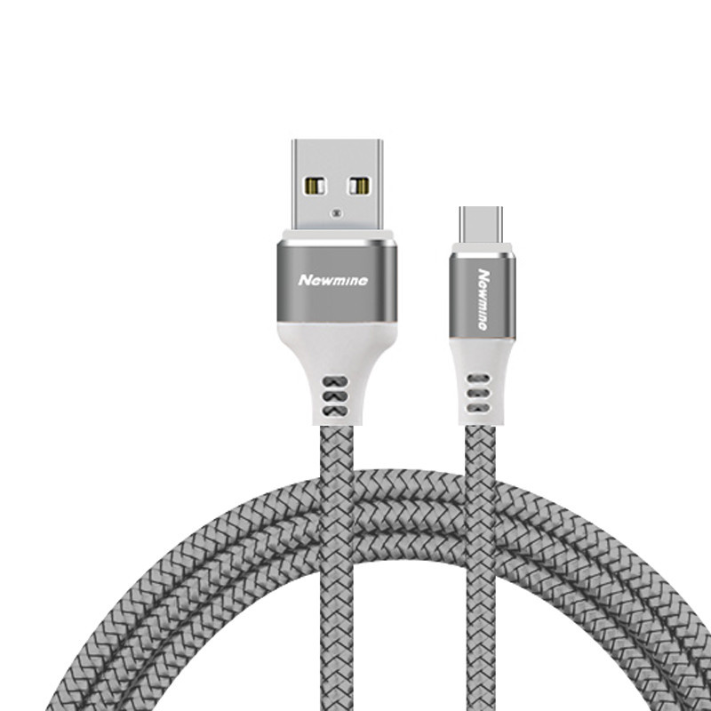 纽曼(Newmine)Type-C连接线BZT5灰色尼龙编织+高品质纯铜线芯 华为 OPPO vivo适用长度1.0米