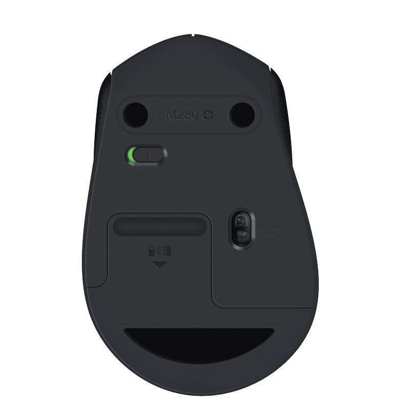 罗技(Logitech)M280无线鼠标 黑色+南孚电池5号4节电池