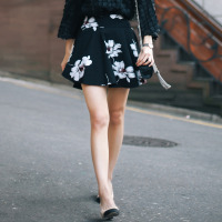 杰斯班松紧腰印花短裙JFK6207