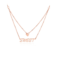 雅宝福18k金是sweet字形项链吊坠套链