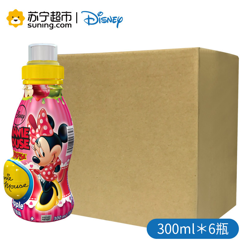 迪士尼(DISNEY)苹果味果汁饮料(米妮款)300ml*6瓶 进口 儿童饮料