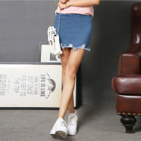 杰斯班松紧腰牛仔半身裙JP6070