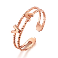 雅宝福18k戒指V字形戒指