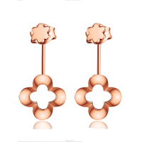 雅宝福18k金四叶草耳环