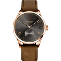 瑞士进口（Agelocer）艾戈勒手表 简约轻薄全自动机械表 男表防水时尚款腕表简约大气男士手表男 金表 瑞士表