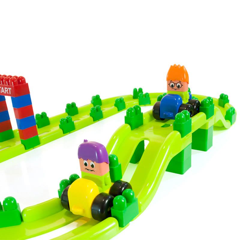 miniland 儿童玩具 早教益智大块积木拼搭 32345超级积木之赛车图片