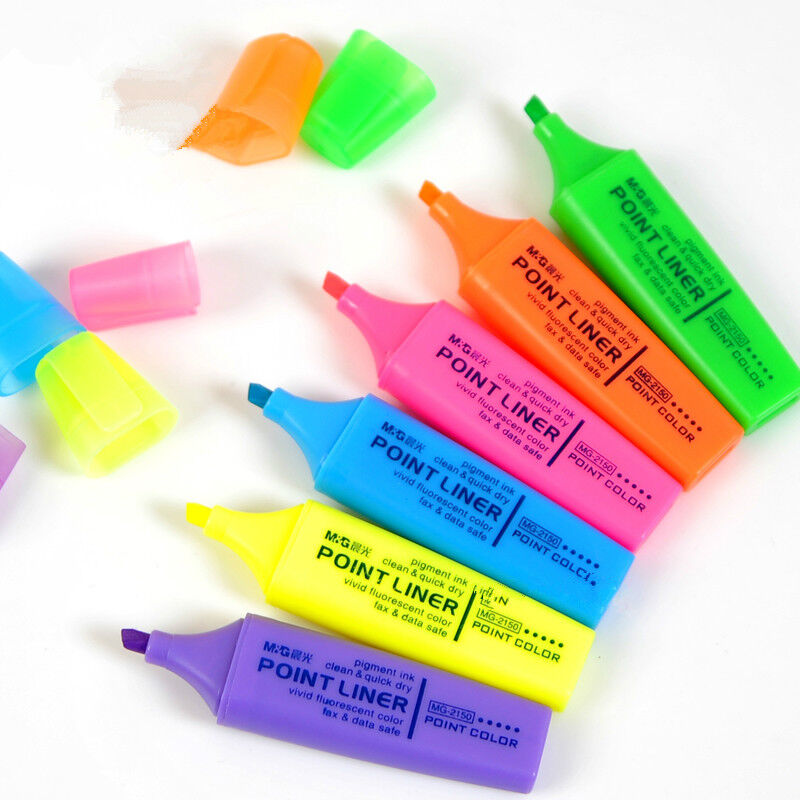 晨光 (M&G) MG2150 荧光笔 12支/盒 (黄、蓝、粉红、绿、紫、橙)
