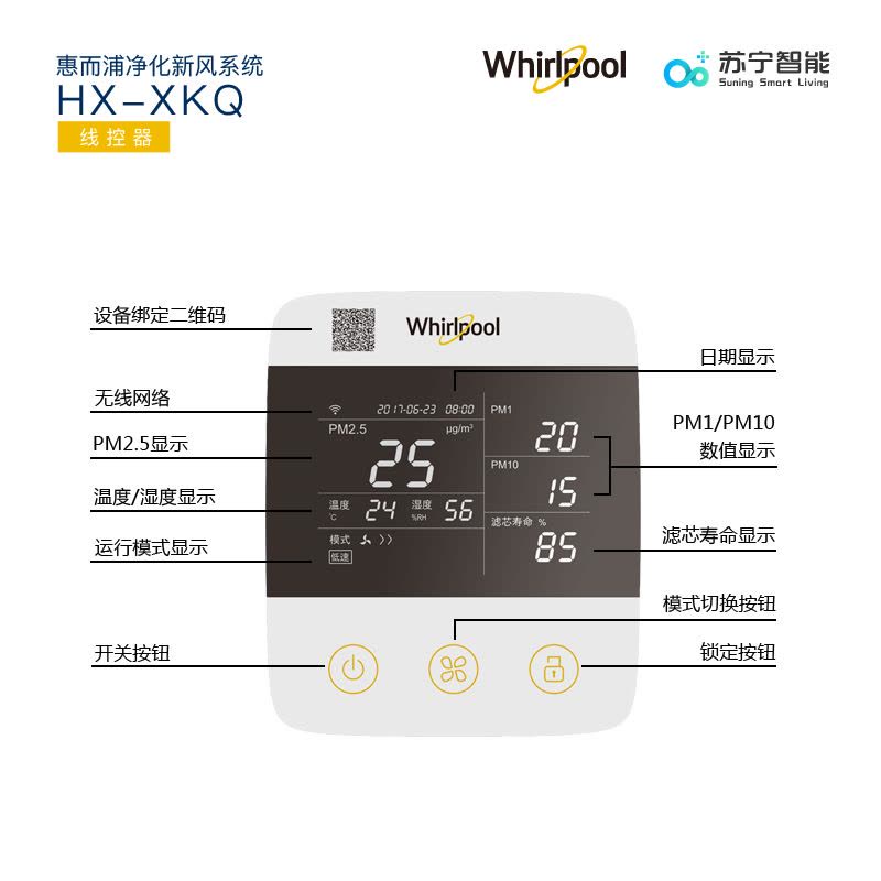 惠而浦(Whirlpool)净化新风系统控制器 HX-XKQ图片