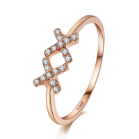 雅宝福18k金戒指爱情乘法戒指