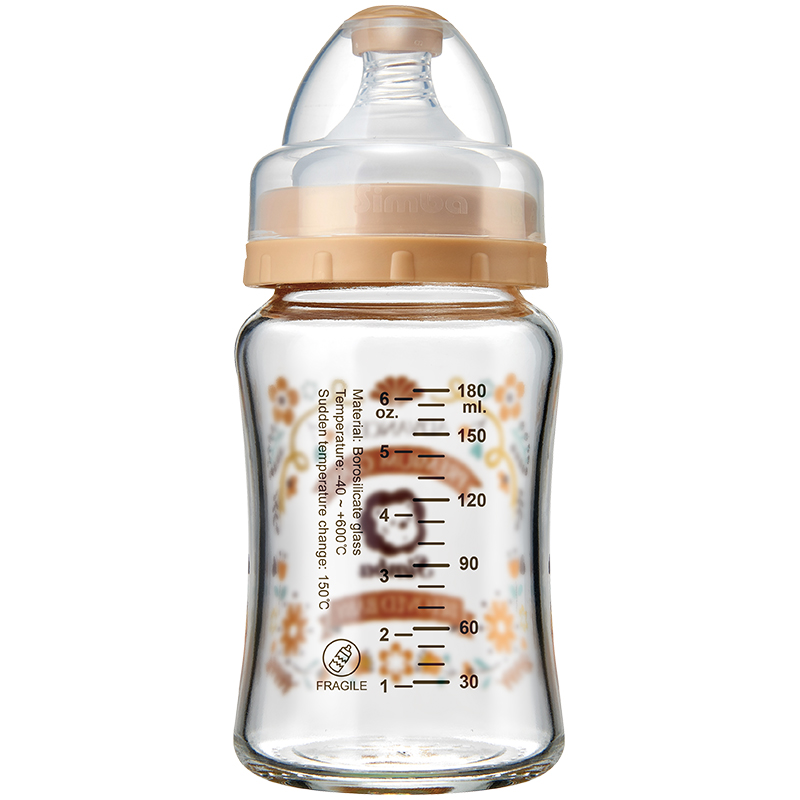 小狮王辛巴(Simba)萝蔓晶钻宽口玻璃 大 奶瓶180ml S69163