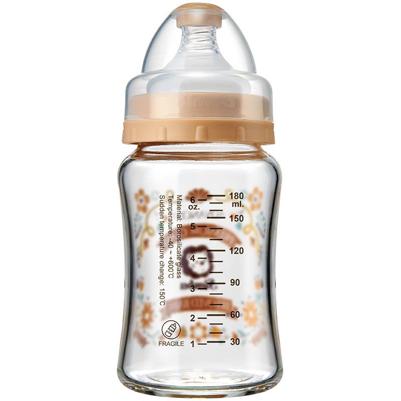 小狮王辛巴(Simba)萝蔓晶钻宽口玻璃 大 奶瓶180ml S69163图片