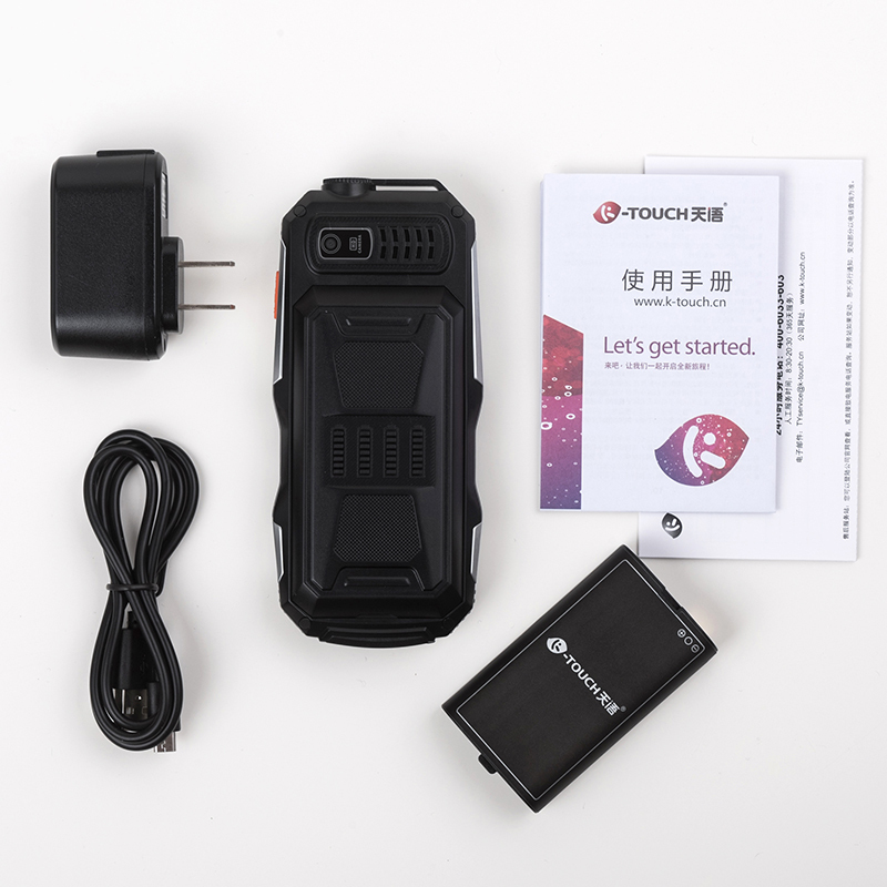 天语(K-Touch) T3 直板按键超长待机 三防老人手机 双卡双待 移动/联通2G版老年机 老人机 黑色