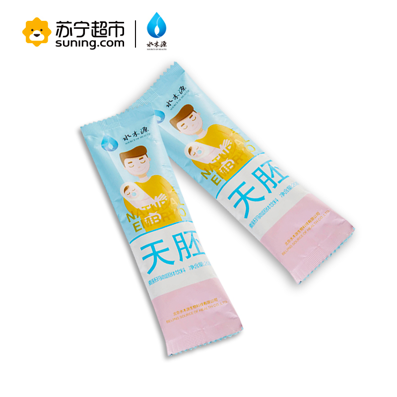 [苏宁超市]水木源 天胚备孕男士装麦胚玛咖固体饮料 20g×15 改善男性育龄体质 营养品