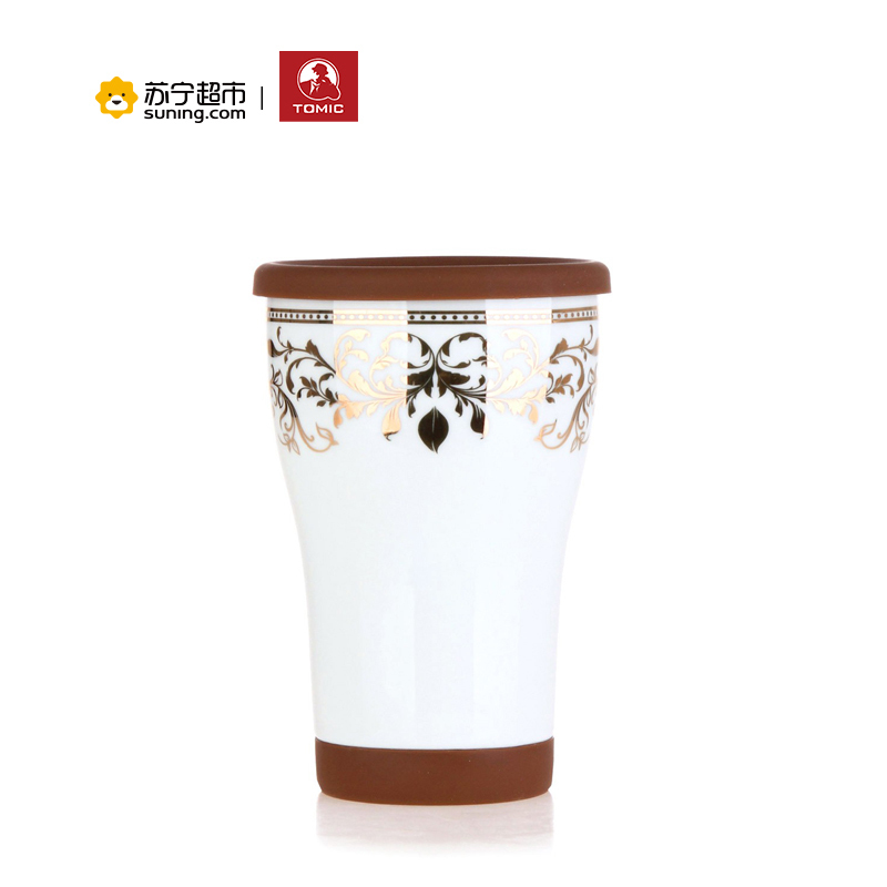 特美刻陶瓷杯良品生活马克杯陶瓷杯水杯杯子茶杯350ml褐色良品生活