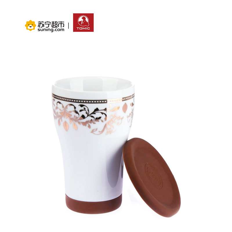 特美刻陶瓷杯良品生活马克杯陶瓷杯水杯杯子茶杯350ml褐色良品生活