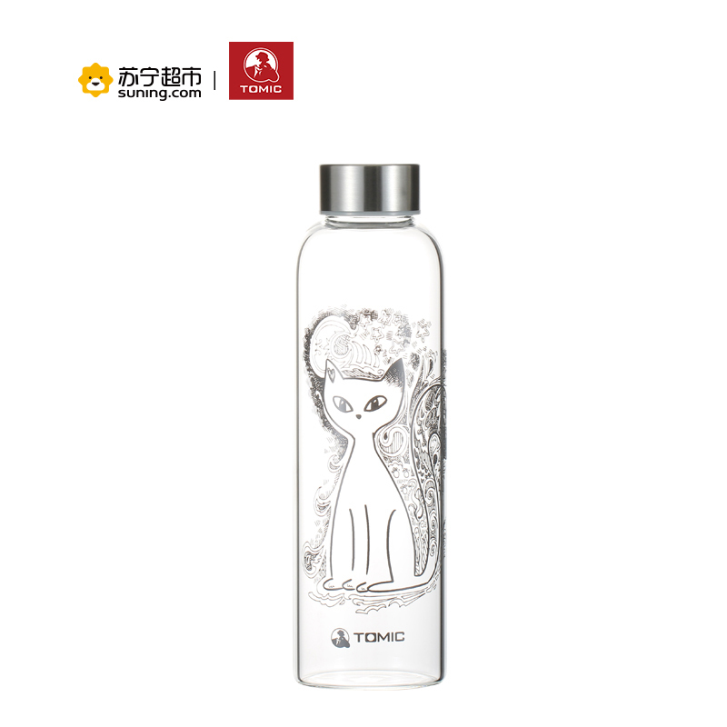 特美刻送杯套单层玻璃杯水杯杯子茶杯500ml豹纹
