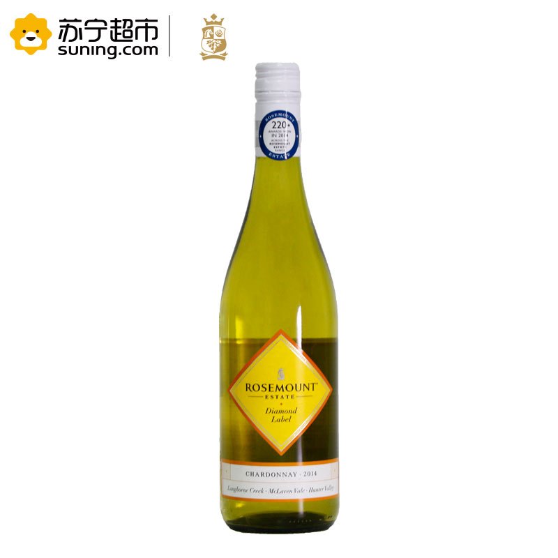 澳大利亚进口玫瑰山庄钻石标霞多丽干白葡萄酒 750ml 单支装