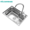四季沐歌厨房水槽套装304不锈钢纳米水槽洗菜盆M-B1005(62)-H拉伸单槽