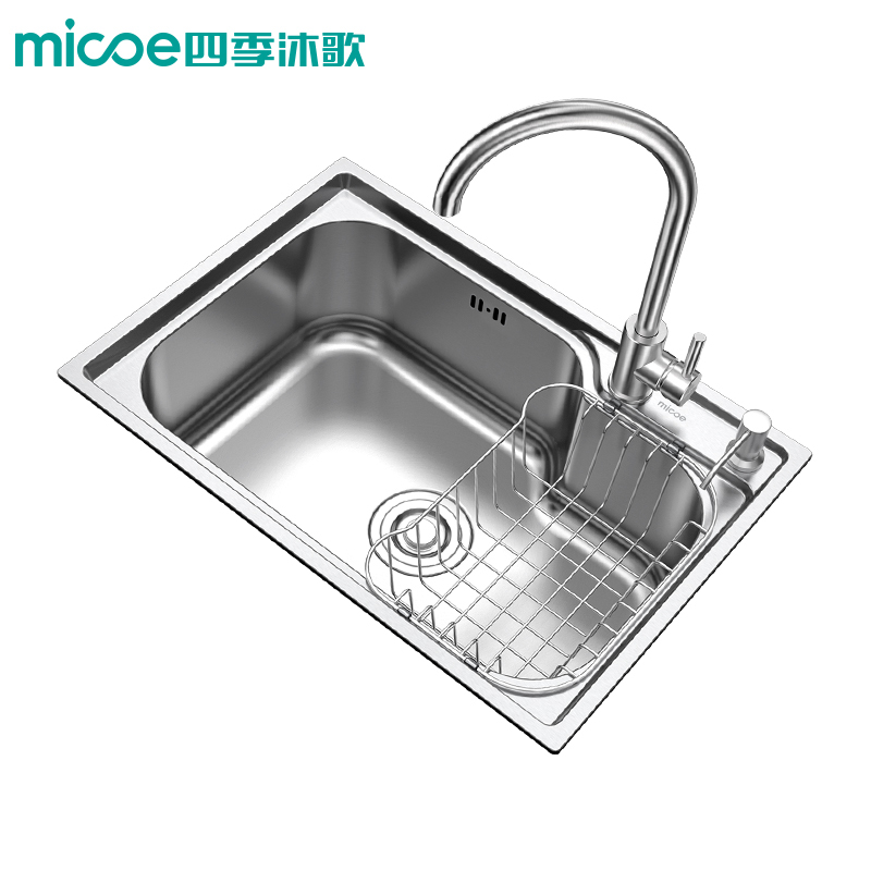 四季沐歌 Micoe 卫浴家电配件m B1005 62 H 四季沐歌厨房水槽套装304不锈钢纳米水槽洗菜盆m B1005 62 H拉伸单槽 价格图片品牌报价 苏宁易购苏宁自营