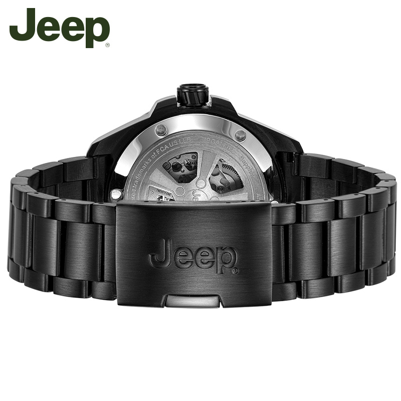 吉普(Jeep) 新款大切诺基镂空自动机械表吉普潮流防水钢带男士手表JPG90802