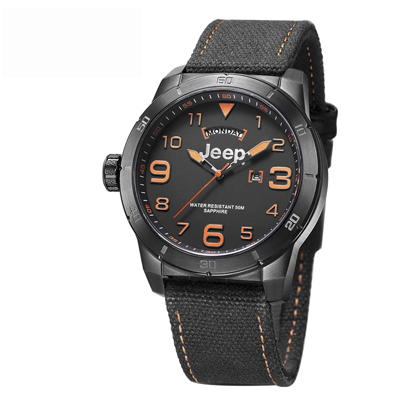 吉普jeep手表男士军表户外运动帆布带男表正品防水石英表jpw60403