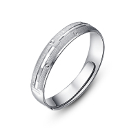 雅宝福铂金戒指一线牵情侣对戒
