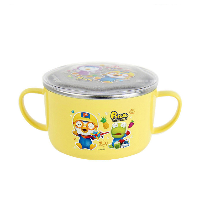宝露露儿童双手柄不锈钢汤碗600ml [039578]
