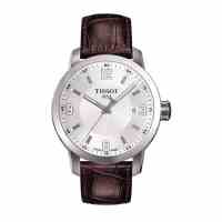 天梭（TISSOT）手表 运动系列经典时尚运动石英男表 T055.410.16.017.01棕带白盘