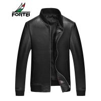 FOTEI富铤 真皮皮衣男士棒球领绵羊皮夹克外套2017新款