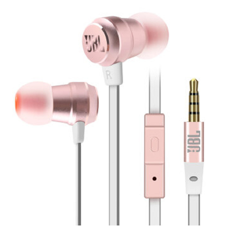 JBL T280A+ 钛振膜立体声入耳式耳机 手机线控耳机 玫瑰金色