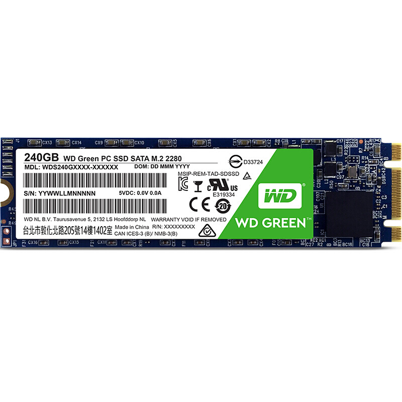 [苏宁自营]WD/西部数据 GREEN 240G M.2 2280 SSD固态硬盘高清大图