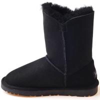 OZWEARUGG女士冬季羊毛一体靴子中筒钮扣款雪地靴户外休闲舒适保暖中筒靴