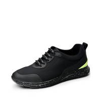 运动休闲科技 黑色轻质弹力面休闲鞋