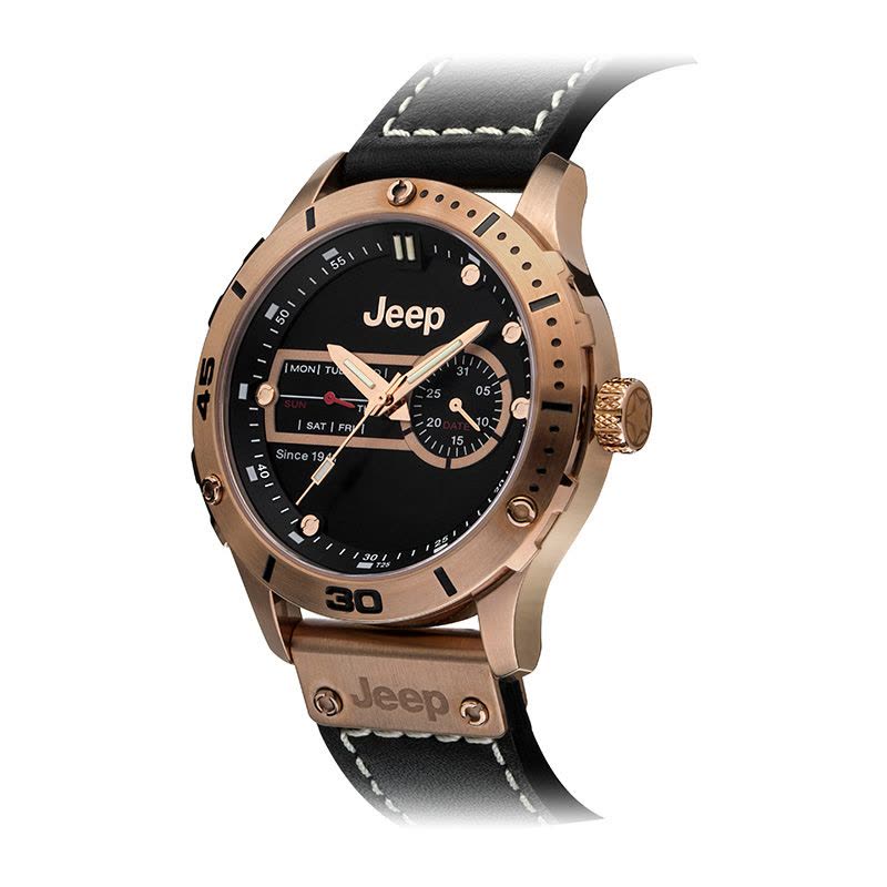 吉普(Jeep) 手表 氚气发光管牧马人运动防水带日历进口石英男表JP15504图片