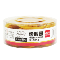 得力(deli)3214 橡胶圈 50g/筒 黄色