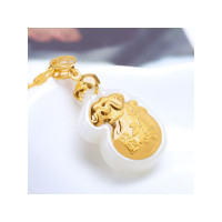 印象眸金镶玉翡翠福袋吊坠翡翠福字吊坠