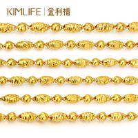 金利福珠宝黄金项链足金男士光珠间橄榄手工链男款霸气链子F001425