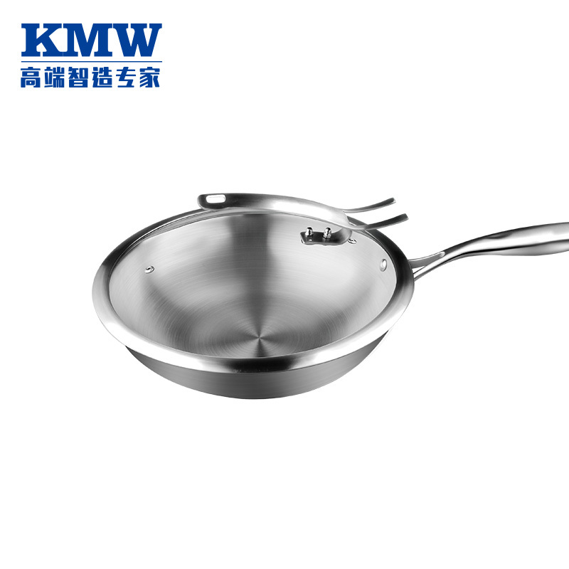 KMW 晶致复合钢炒锅套装FKMWTZGJ7003021 德国锅具品牌品质 绒光工艺 304钢 加厚锅体 超值套装