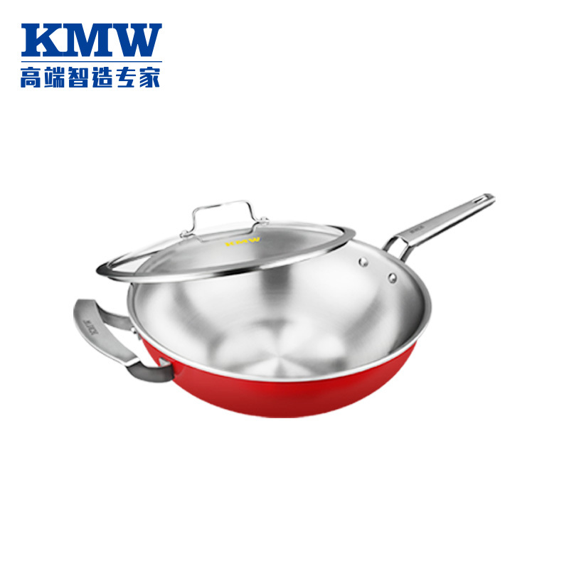 KMW 绿鼎第四代无烟炒锅30C(长柄)套装 FKMWTZCB5003024 炒锅汤锅煎锅炊具套装 绒光工艺 炫彩易清洁
