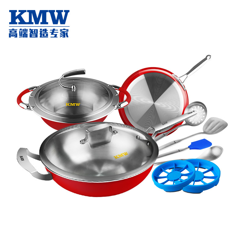 KMW 绿鼎第四代无烟炒锅32C(长柄)套装F KMWTZCB5003227 锅具套装 女士专用 煎锅炒锅汤锅炊具套装