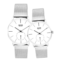 BOSS手表简约系列石英机芯网带白银情侣