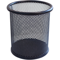 三木(SUNWOOD)1201 金属圆形办公笔筒/笔座 黑色