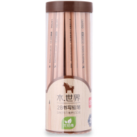 得力(deli) S907 木世界系列六角笔杆原木2B铅笔 50支/桶