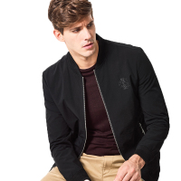 【苏宁自营】杰米克(JenMick)男装新款 商务休闲夹克衫 时尚立领修身外套