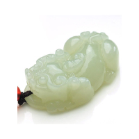 帛兰梓韵 天然和田白玉貔貅吊坠白玉挂坠貔貅吊坠男士玉坠