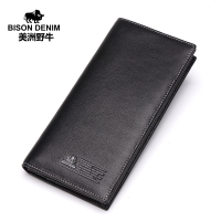 美洲野牛长款钱包男真皮青年头层牛皮钱夹