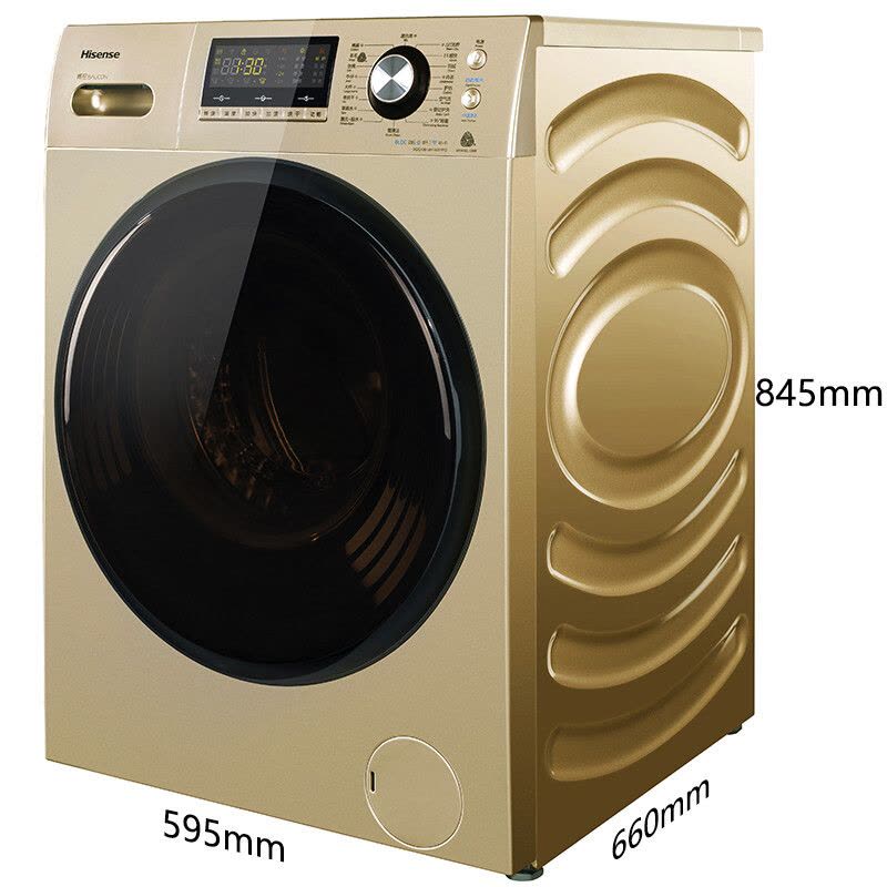 海信(Hisense)XQG100-TH1406FYG 10公斤洗烘一体变频滚筒洗衣机 智能暖衣 APP控制(金色)图片