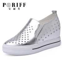 法国宝丽芙（PORIFF）女士镂空休闲板鞋银PF803