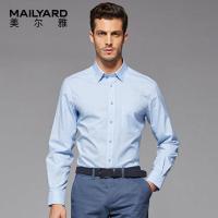 美尔雅(MAILYARD)长袖衬衫男纯棉免烫商务休闲男士衬衣修身格子衬衫426